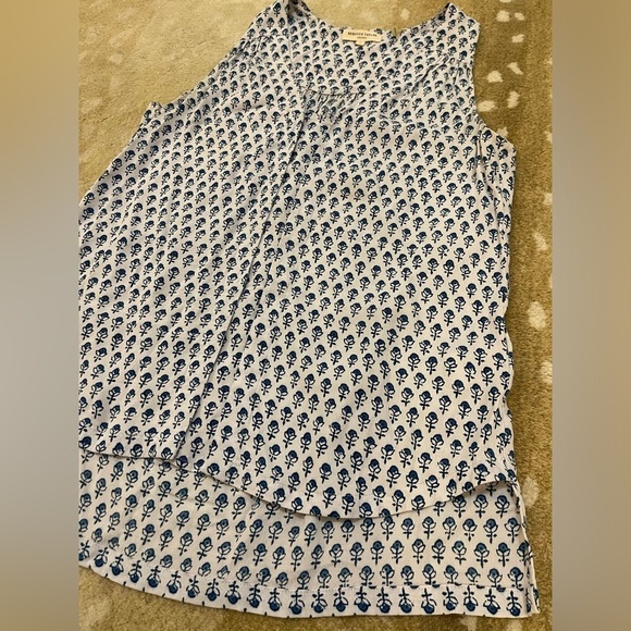 Rebecca Taylor Exclusive blue and white floral blouse women’s size 0 - Picture 4 of 7